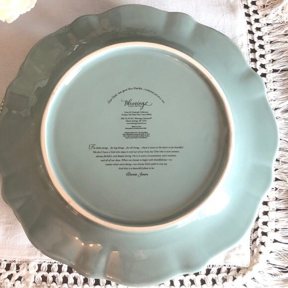 Blessings Unlimited Gratitude Plates Blue 10” Grace Gratitude Collection Set 1 - Picture 3 of 12